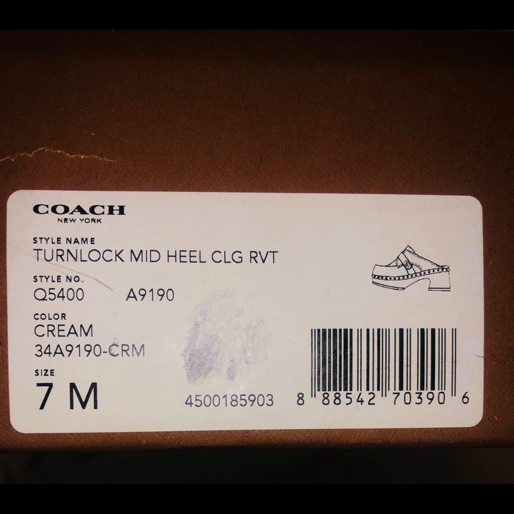 🎄HOLIDAY SALE ~ Coach white leather with silver accent clogs